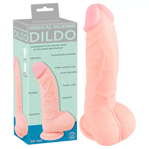 Medical - gode mic en silicone médical - 20 cm - couleur chair