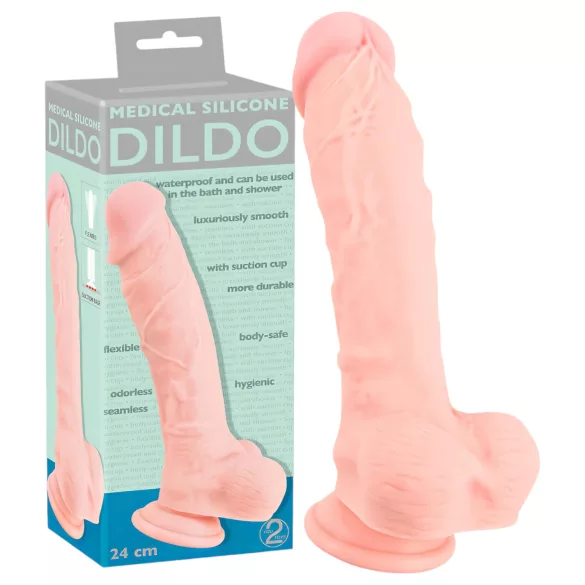 Medical - gode mic en silicone médical - réaliste - 24cm - chair