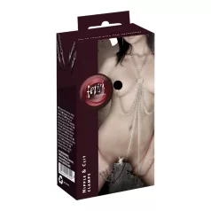 Chaîne sexe - pince-tétons pour femme - métal