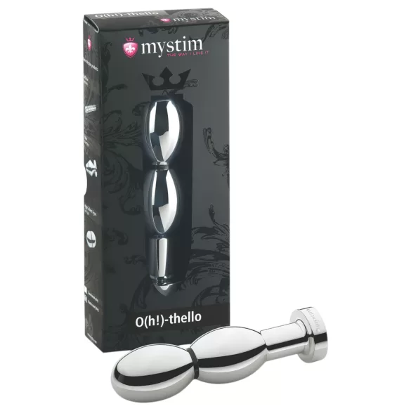 mystim O(h!)-thello - plug anal électro à boules - argent