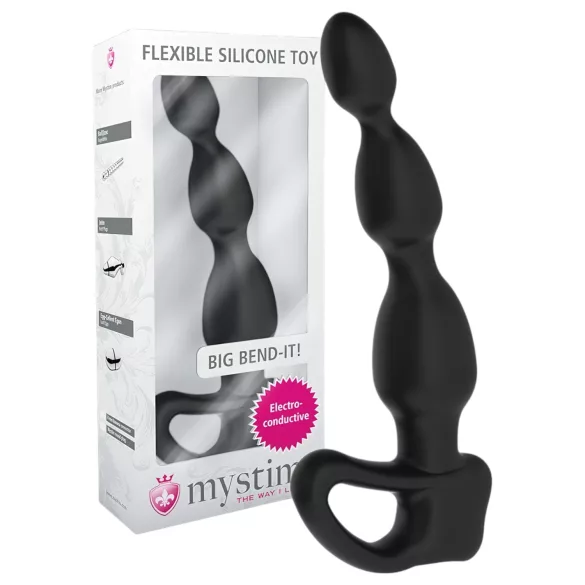 mystim Big Bend-it! - godemichet anal électro à boules (noir)