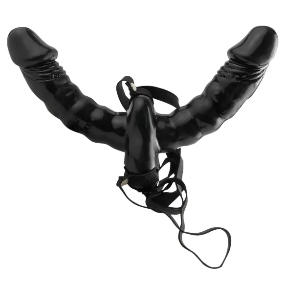 Fetish - gode ceinture double vibrant - silicone noir