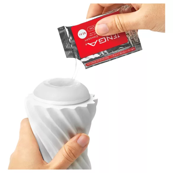 TENGA Flex - masturbateur homme - texture spirale - blanc