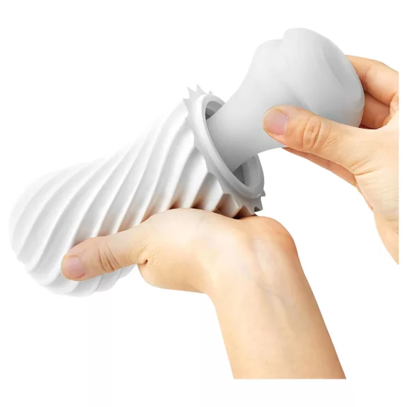 TENGA Flex - masturbateur homme - texture spirale - blanc