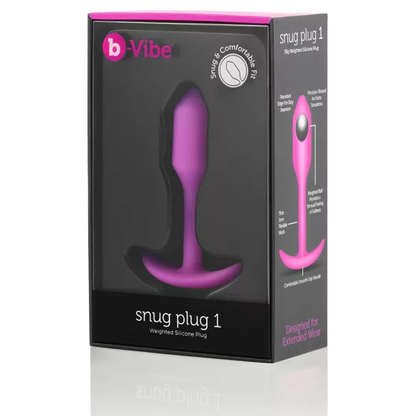 b-vibe - plug anal avec poids interne 55g - silicone rose