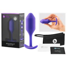 b-vibe - plug anal à double bille 114g - silicone violet