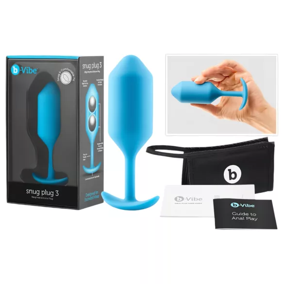 b-vibe - plug anal à boules - 180g - silicone bleu