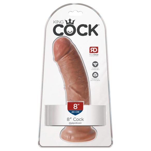 King Cock - gode 20 cm réaliste - couleur marron foncé