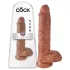 King Cock - gode réaliste avec testicules - 25 cm - marron