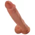 King Cock - gode réaliste avec testicules - 25 cm - marron