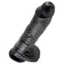 King Cock - gode réaliste avec testicules 25 cm - noir