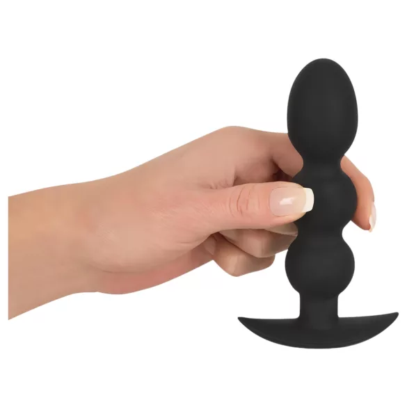 Black Velvets - plug anal à boules lesté 145g - silicone noir