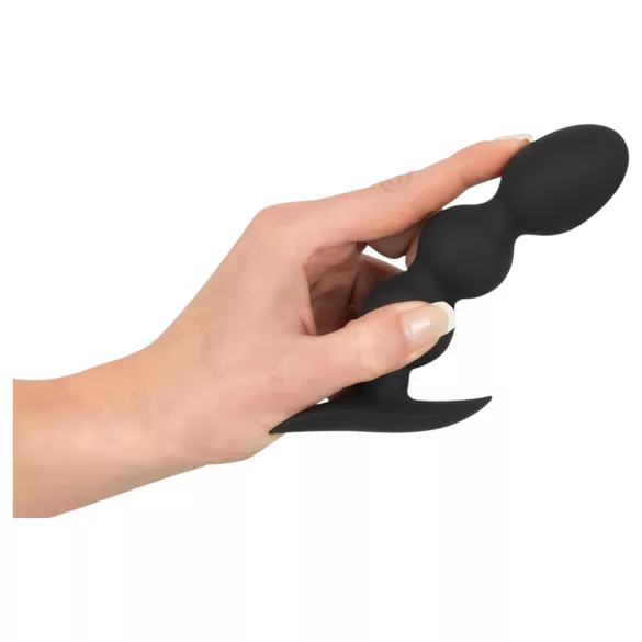 Black Velvets - plug anal à boules lesté 145g - silicone noir