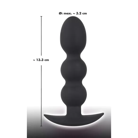 Black Velvets - plug anal à boules lesté 145g - silicone noir
