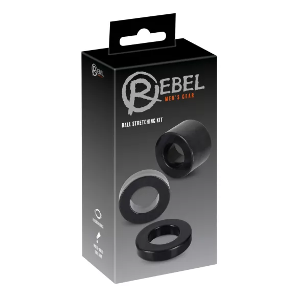 Rebel Ball - cockring et étireur de testicules - silicone noir