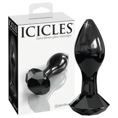 Icicles No. 78 - plug anal en verre - forme conique - noir