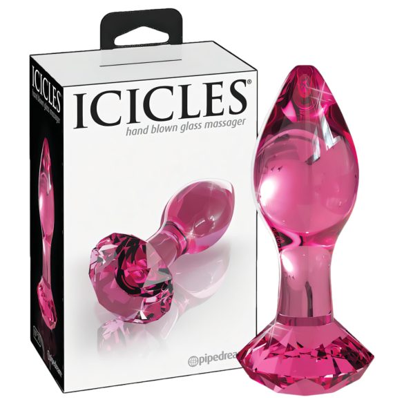 Icicles No. 79 - plug anal en verre conique - rose