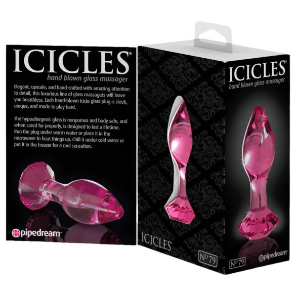Icicles No. 79 - plug anal en verre conique - rose