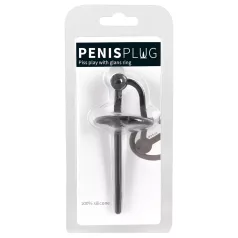   Penisplug - plug urétral creux avec anneau gland - silicone noir
