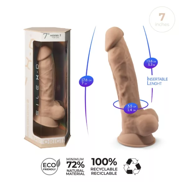 Silexd 7 - gode ventouse - réaliste - 17,5 cm - couleur chair
