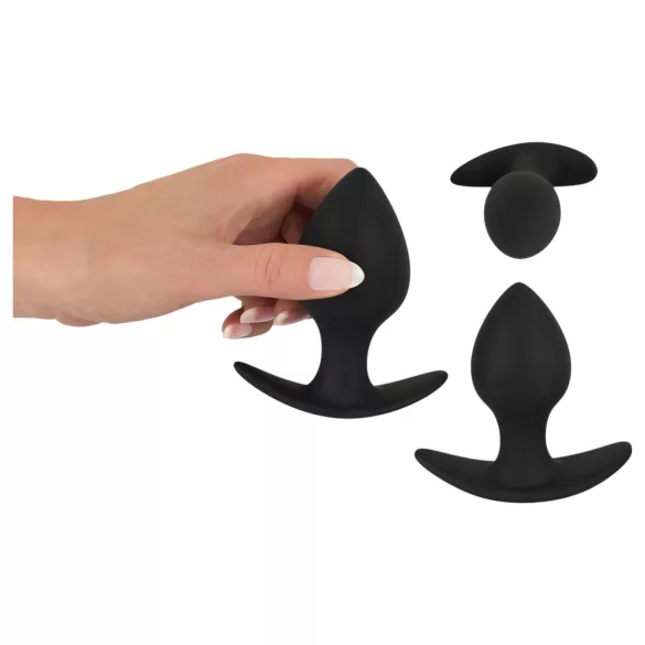 Black Velvets - set plugs anaux silicone - 3 pièces - noir
