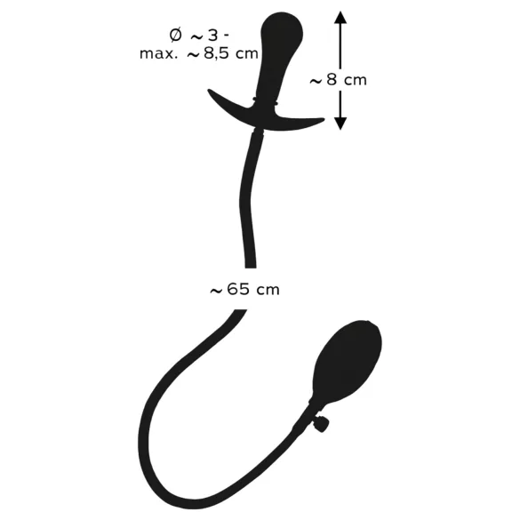 You2Toys - plug anal à billes gonflable - silicone noir