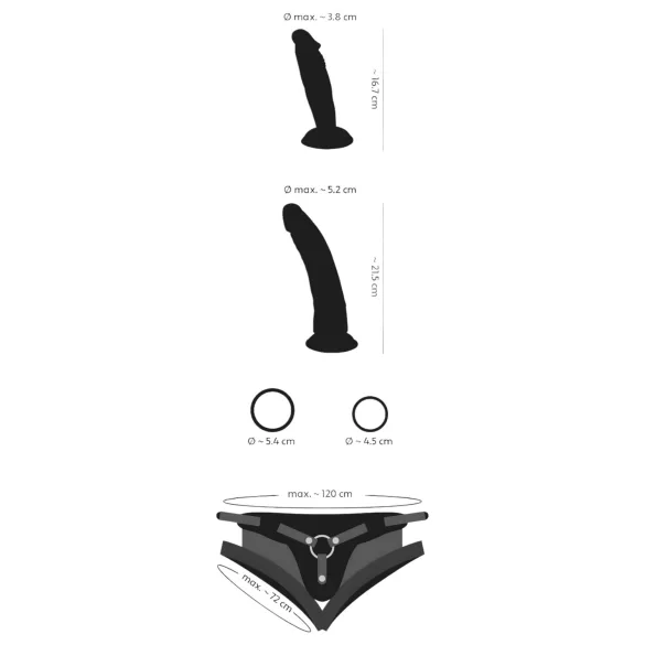 You2Toys - Harnais avec gode - kit 2 godes - strap-on
