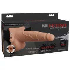   Fetish - gode ceinture réaliste éjaculateur 19 cm - silicone chair