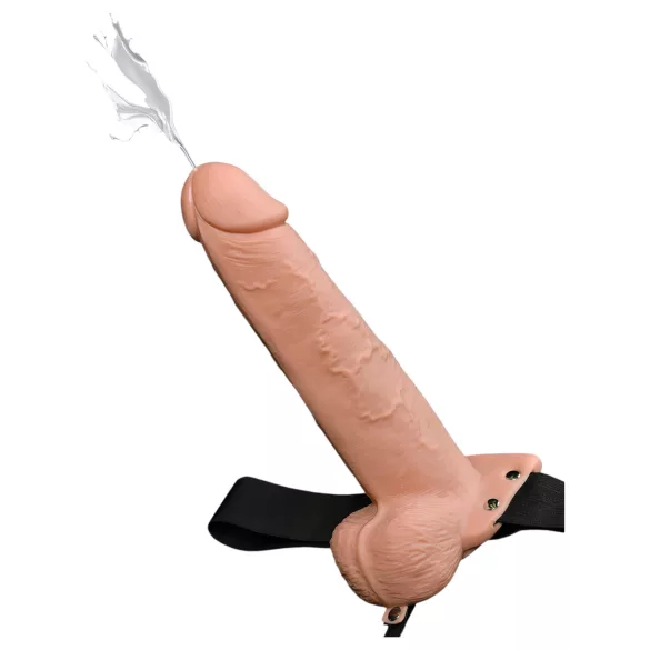 Fetish Strap-On 9 - gode ceinture creux éjaculateur - réaliste beige
