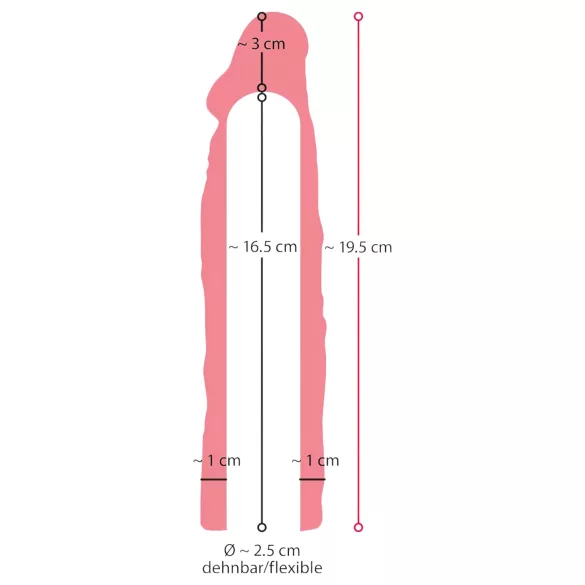 Nature Skin - gaine pénis allongeante et épaississante - 19,5 cm