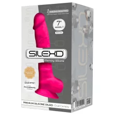   Silexd 7 - gode ceinture ventouse avec testicules - 17,5 cm - rose