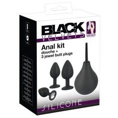 Black Velvets - set plug anal - 4 pièces - silicone noir