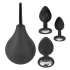 Black Velvets - set plug anal - 4 pièces - silicone noir