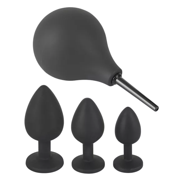 Black Velvets - set plug anal - 4 pièces - silicone noir