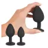 Black Velvets - set plug anal - 4 pièces - silicone noir