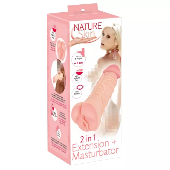 Nature Skin - vagin masturbateur et gaine pénis 2en1 - silicone chair