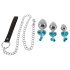Ensemble de Plugs You2Toys - Set de plugs anaux + Laisse (argent)