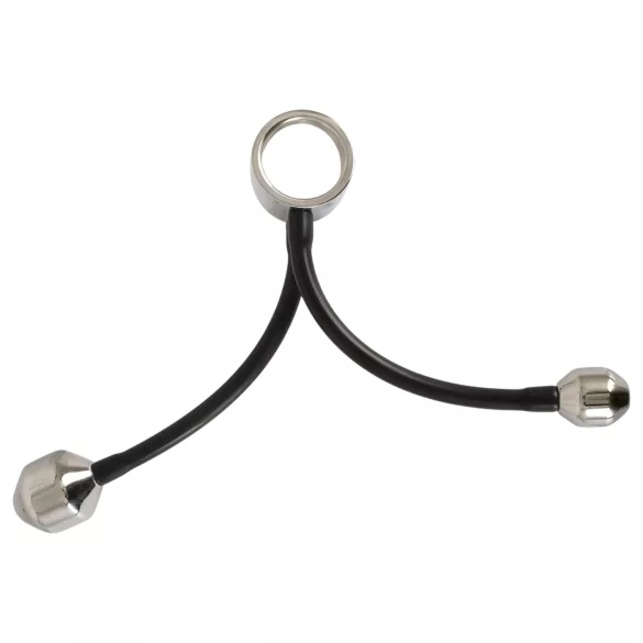 You2Toys - Cockring avec poids anal - silicone noir