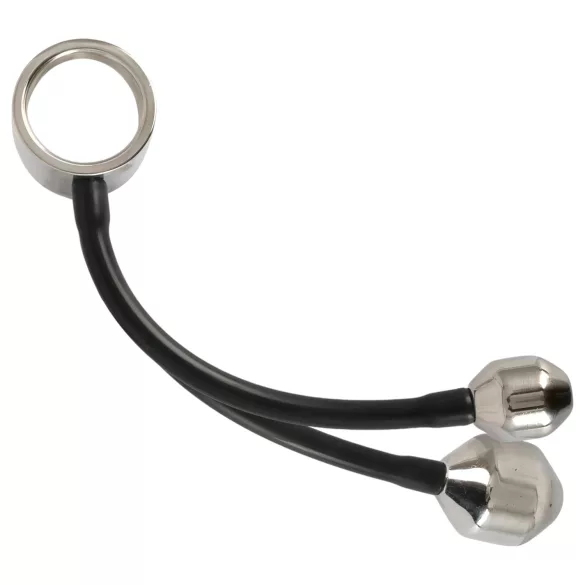 You2Toys - Cockring avec poids anal - silicone noir