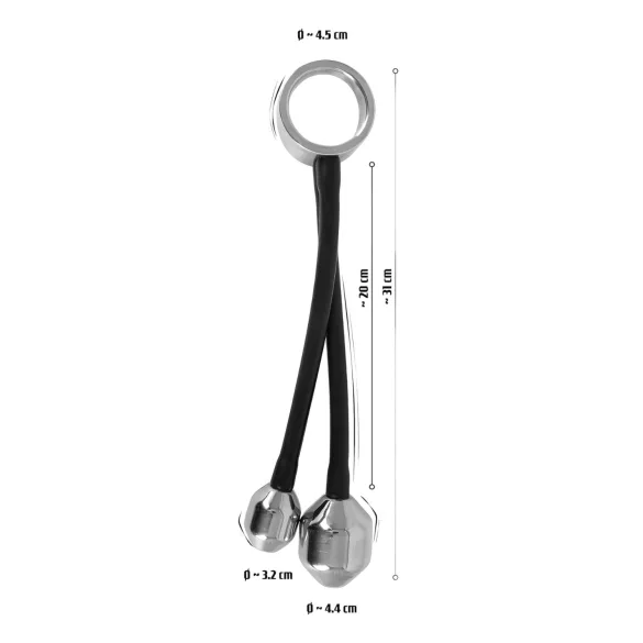 You2Toys - Cockring avec poids anal - silicone noir