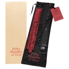   Fifty Shades of Grey - menottes de cheville réglables - cuir noir rouge
