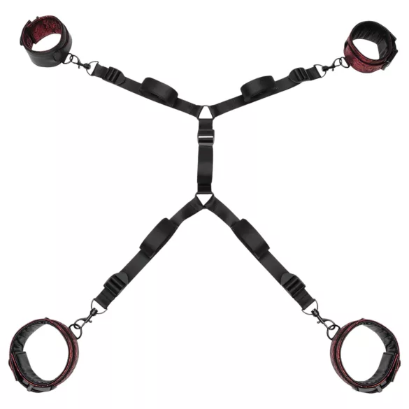 Fifty Shades of Grey - menottes set - cuir noir rouge