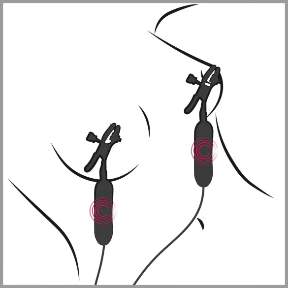 Fetish - pince à tétons vibrante - noir