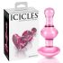 Icicles No. 75 - plug anal cœur - verre rose