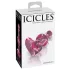 Icicles No. 75 - plug anal cœur - verre rose