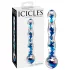 Icicles No. 08 - godemichet double ondulé - verre transparent bleu
