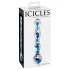 Icicles No. 08 - godemichet double ondulé - verre transparent bleu