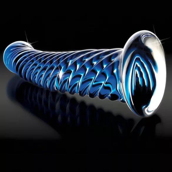 Icicles No. 29 - gode spiral pour pénis - verre bleu