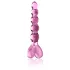 Icicles No. 43 - godemichet en verre avec perles et cœur - rose