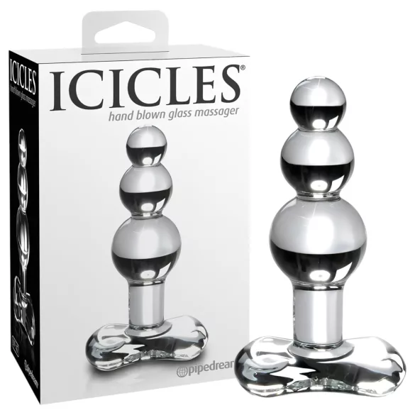 Icicles No. 47 - plug anal triple boules - verre transparent